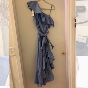 Sandro One Shoulder Midi Dress